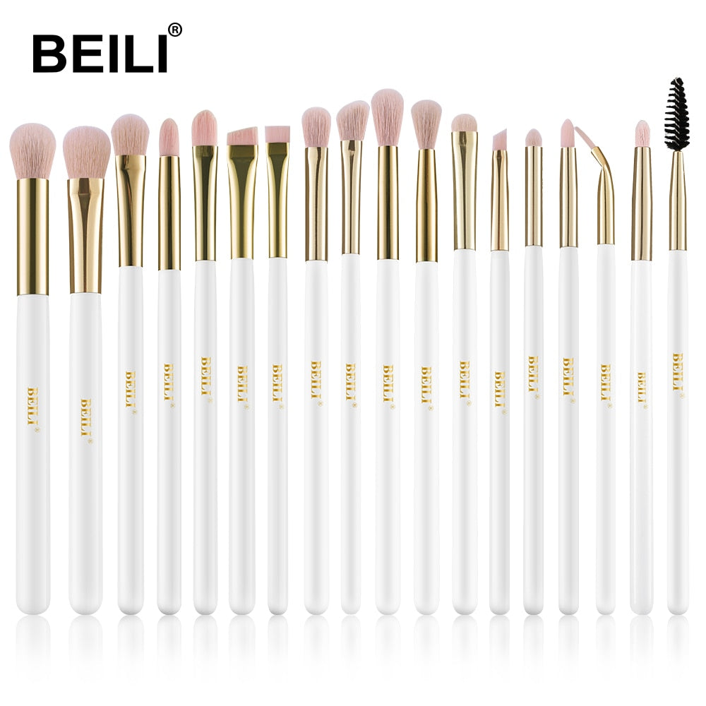 BEILI Professional White And Gold Makeup Brushes